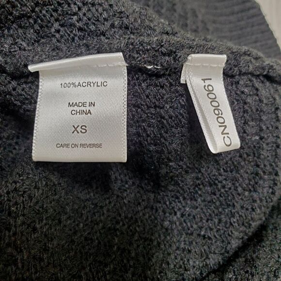 SOHO Jeans Black Textured Knit Sweater – Size XS – Lace-Up Back - Picture 6 of 7